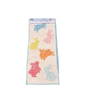 Cynthia Rowley Bunny Rabbit Table Runner 16” X 72” Reversible Quilted Spring NEW